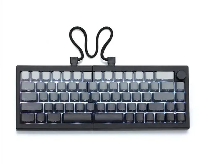 ZORNHER ZORNHER ST68 65% Split Mechanical Gaming Keyboard Black White Knob Linear Switches RGB Hot-Swappable Wireless — product photo