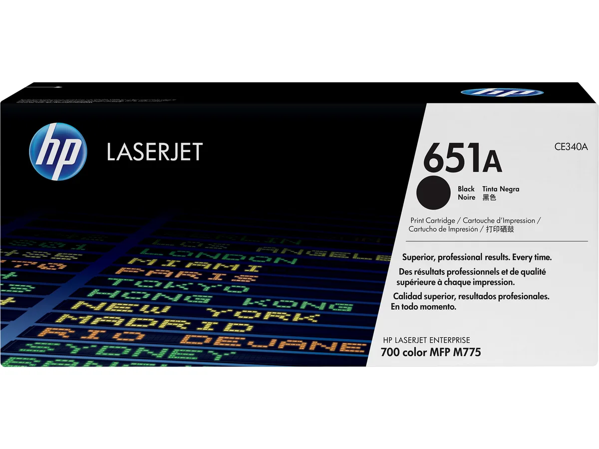 HP HP 651A Black Original LaserJet Toner Cartridge CE340A toner cartridges (genuine brands) — product photo