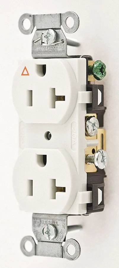 Hubbell Incorporated Hubbell Incorporated IG20CRWHI 20A 125V Duplex Receptacle White — product photo