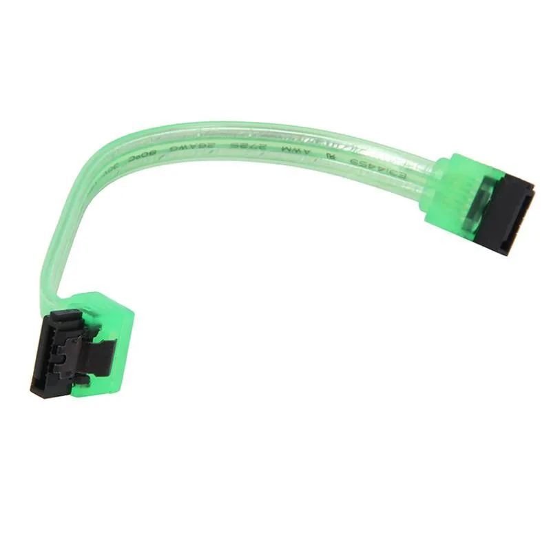 EN-Labs EN-Labs SATA cable 6" 90° to 180° locking UV Green — product photo