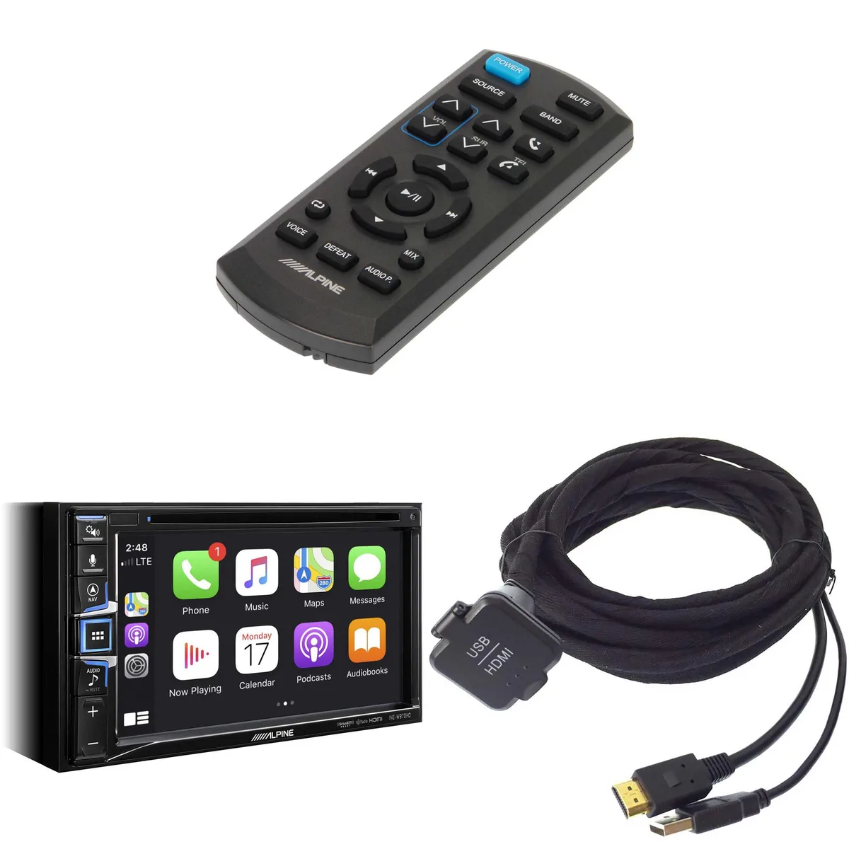 Alpine Alpine INE-W970HD 6.5" Receiver Bundle with KCU-315UH Cable &amp; RUE-4360 Remote — product photo