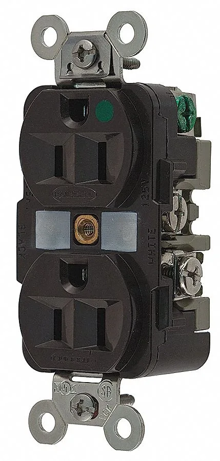 Hubbell Incorporated Hubbell HBL8200 15A 125V Duplex Receptacle 5-15R Brown — product photo