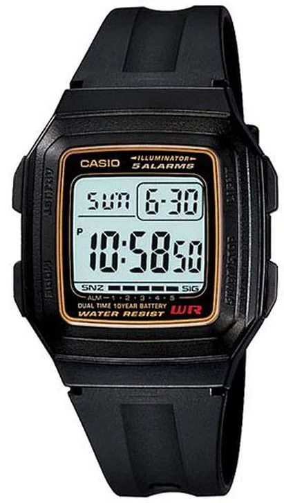 CASIO CASIO Classic Digital Watch F201WA-9A All Black — product photo