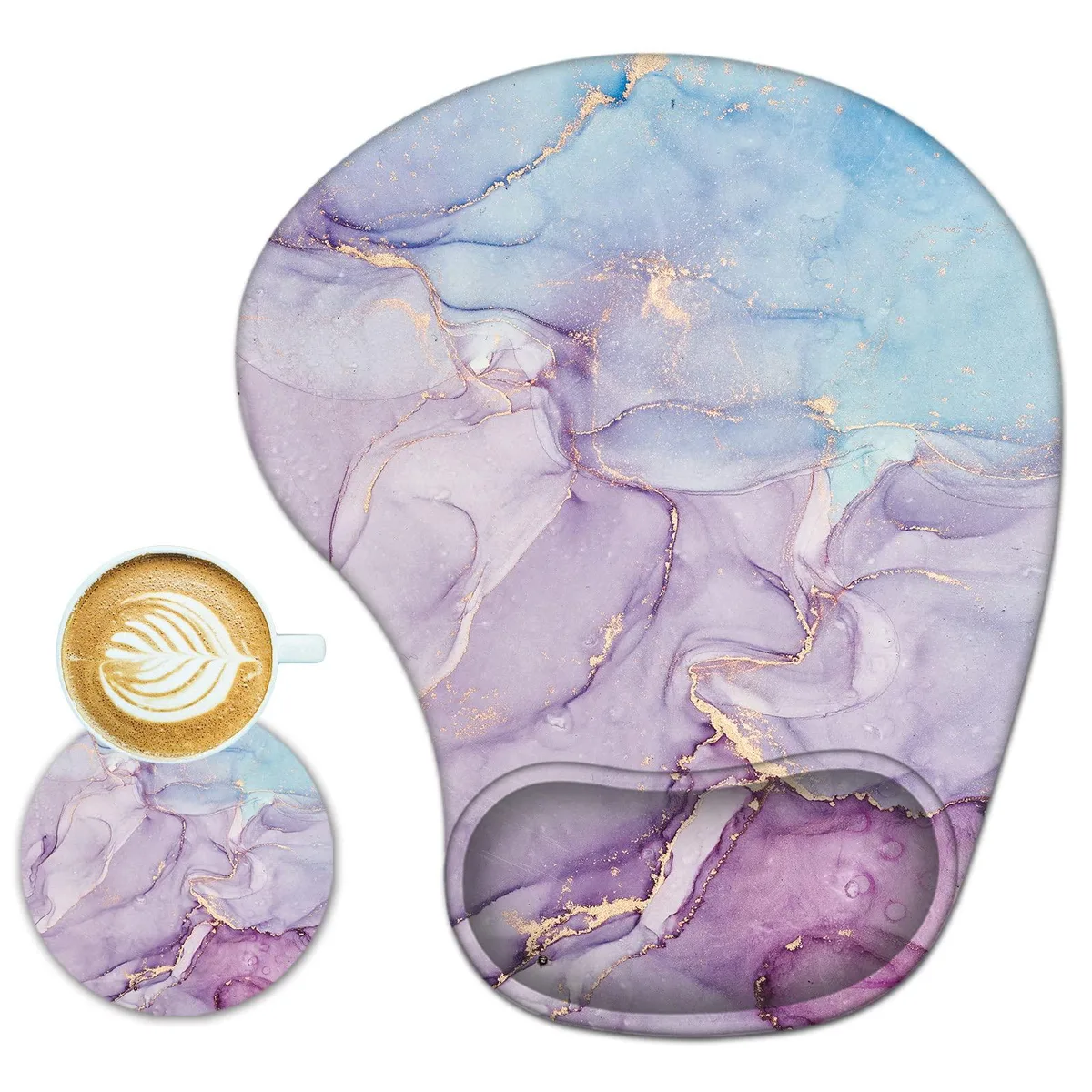  ARTSO ATS-003MP Ergonomic Mouse Pad Purple Blue Marble 9.8x7.9in — product photo