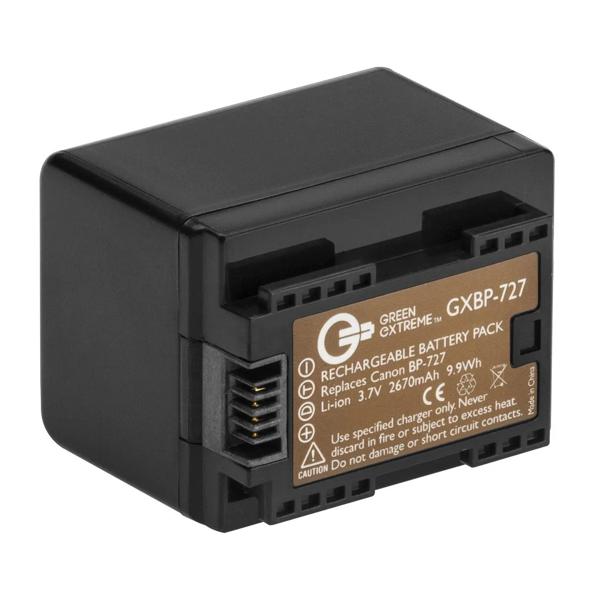 Green Extreme Battery Green Extreme Battery BP-727 3.7V 2670mAh camera battery — product photo