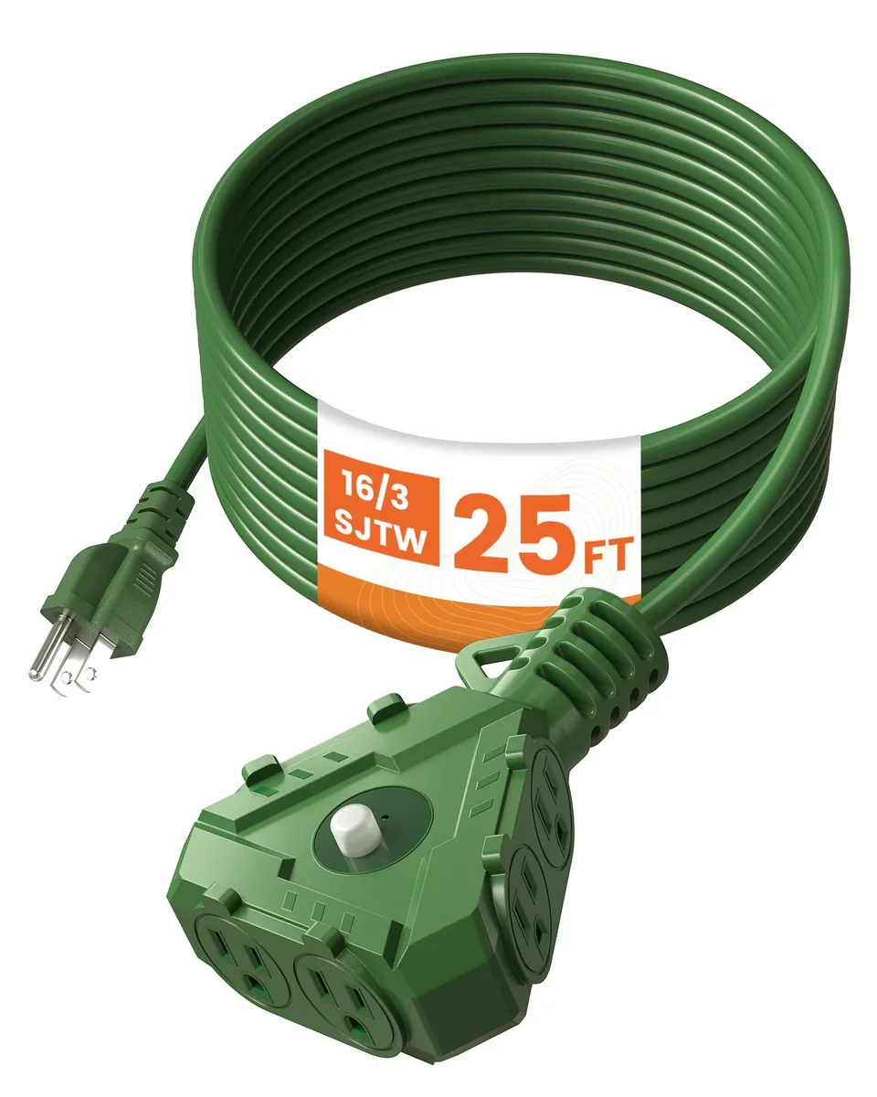  SURAIELEC 6-Outlet Power Hub 25FT 16/3 AWG SJTW 13A Green — product photo