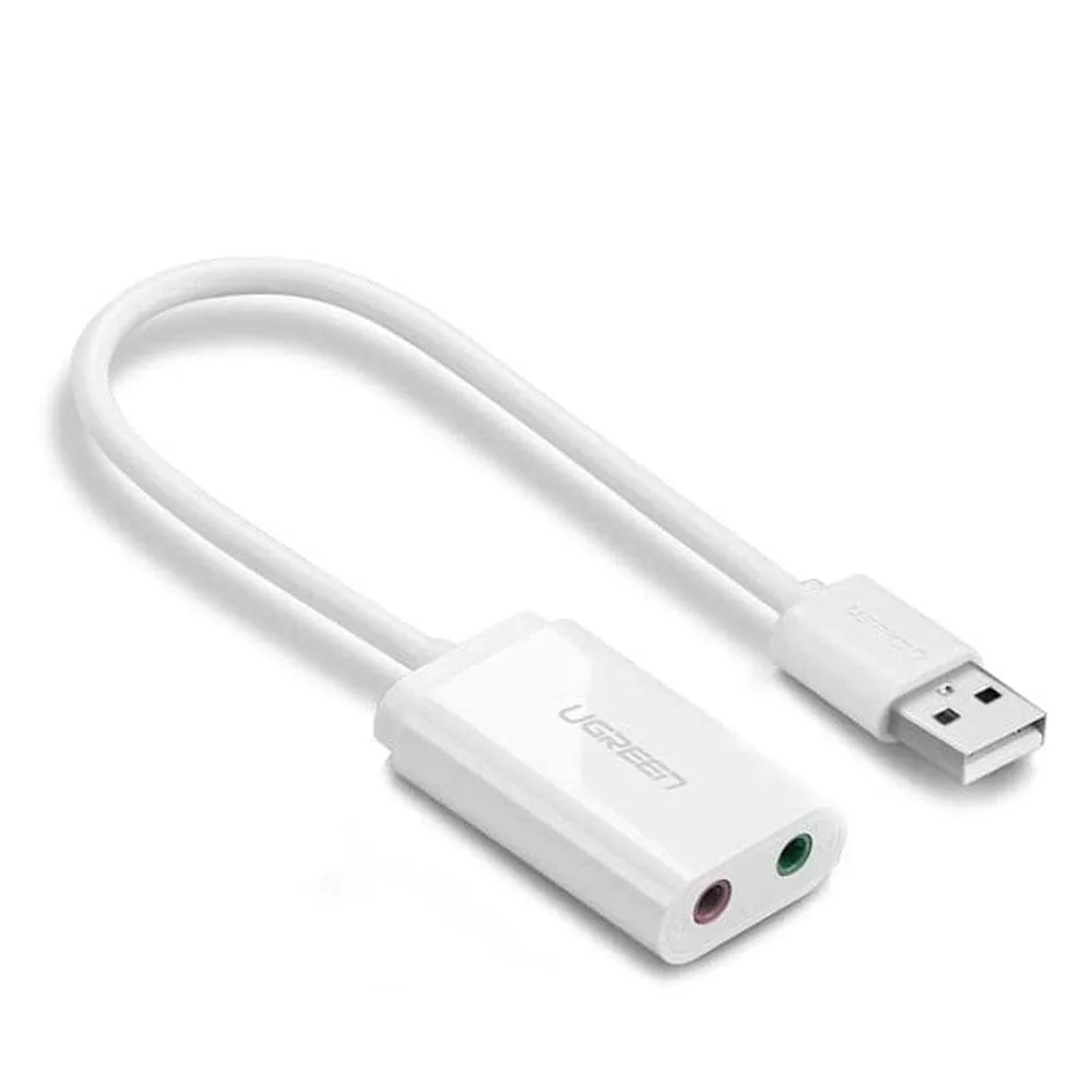 WRIARICH WRIARICH USB Audio Adapter Stereo External Sound Card White — product photo