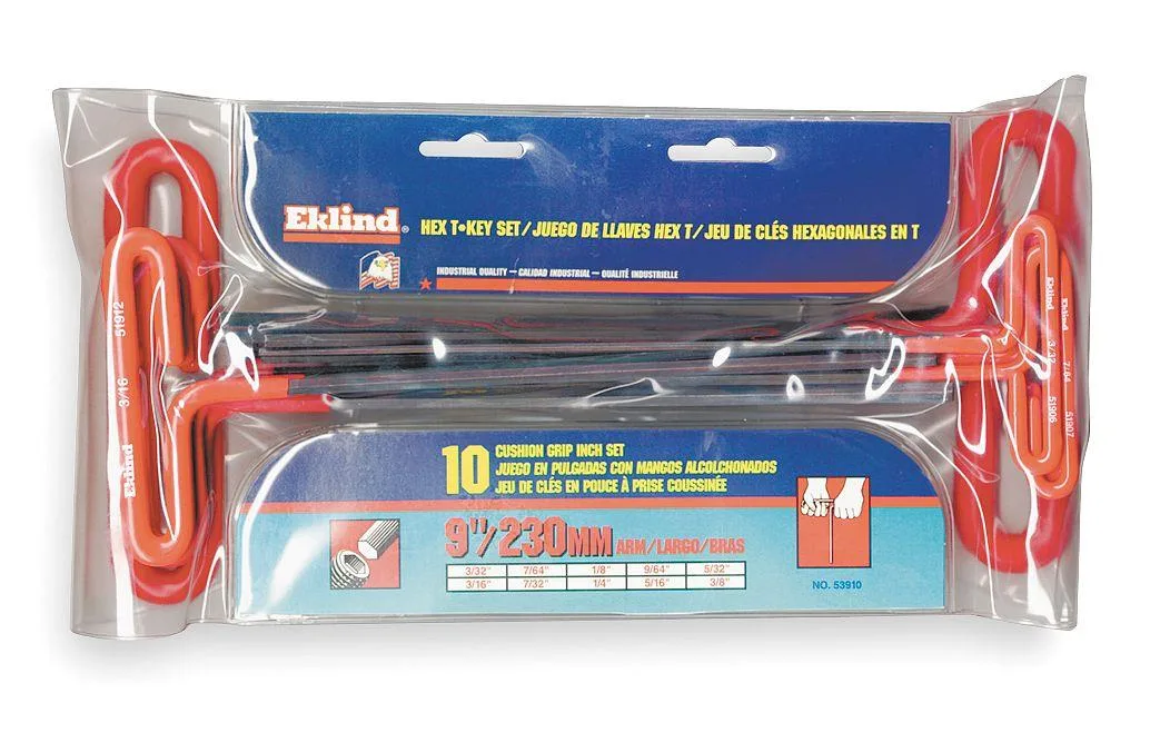 Eklind Eklind 53910 10 Piece SAE T-Shape Hex Key Set — product photo