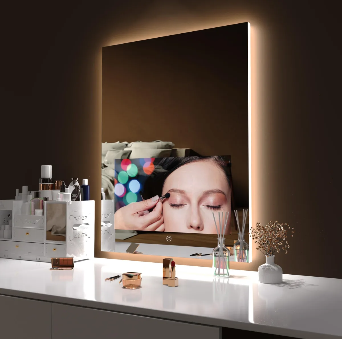 Leotachi Leotachi 33" x 24" Bath Mirror 21.5" Touch Screen TV IP66 — product photo