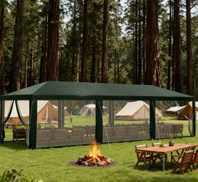 Bullride Bullride Premium Gazebo 27.9' x 9.4' Green — product photo
