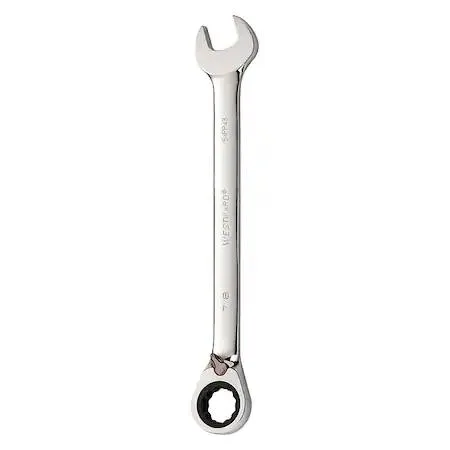 Westward 54PP43 ratcheting wrench, chrome alloy steel, 15 degree offset head