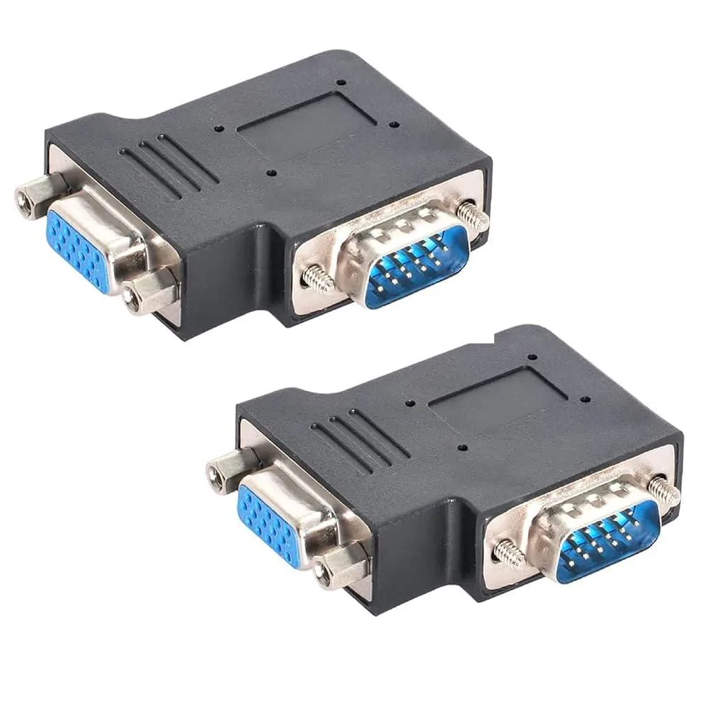 Vszerda Vszerda 2-pack 90 degree left angled VGA 15-pin male to female adapter — product photo