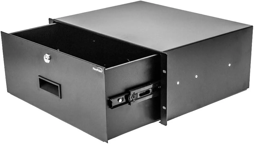 TAURKENAM TAURKENAM 19-Inch 4U Rack Mount Drawer 13.25in Deep Black Locking — product photo