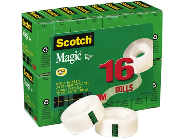 3M 3M 810K16 Magic Tape 3/4" x 1000" 16 Rolls — product photo