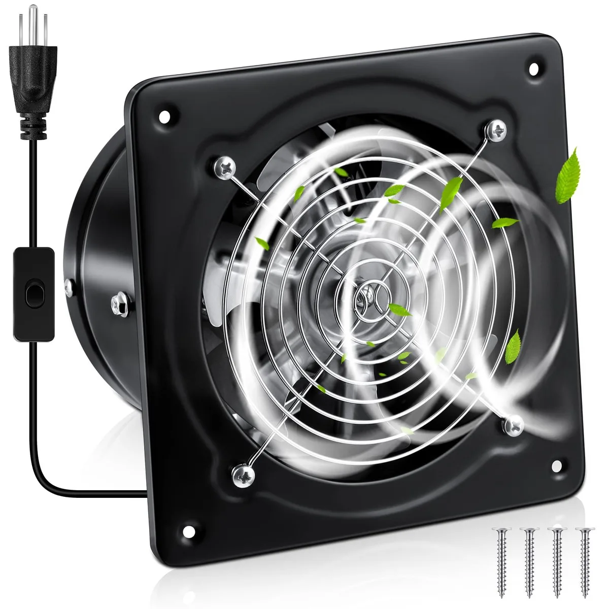  Meterk 6 Inch Exhaust Fan 308 CFM 2000 RPM Black — product photo