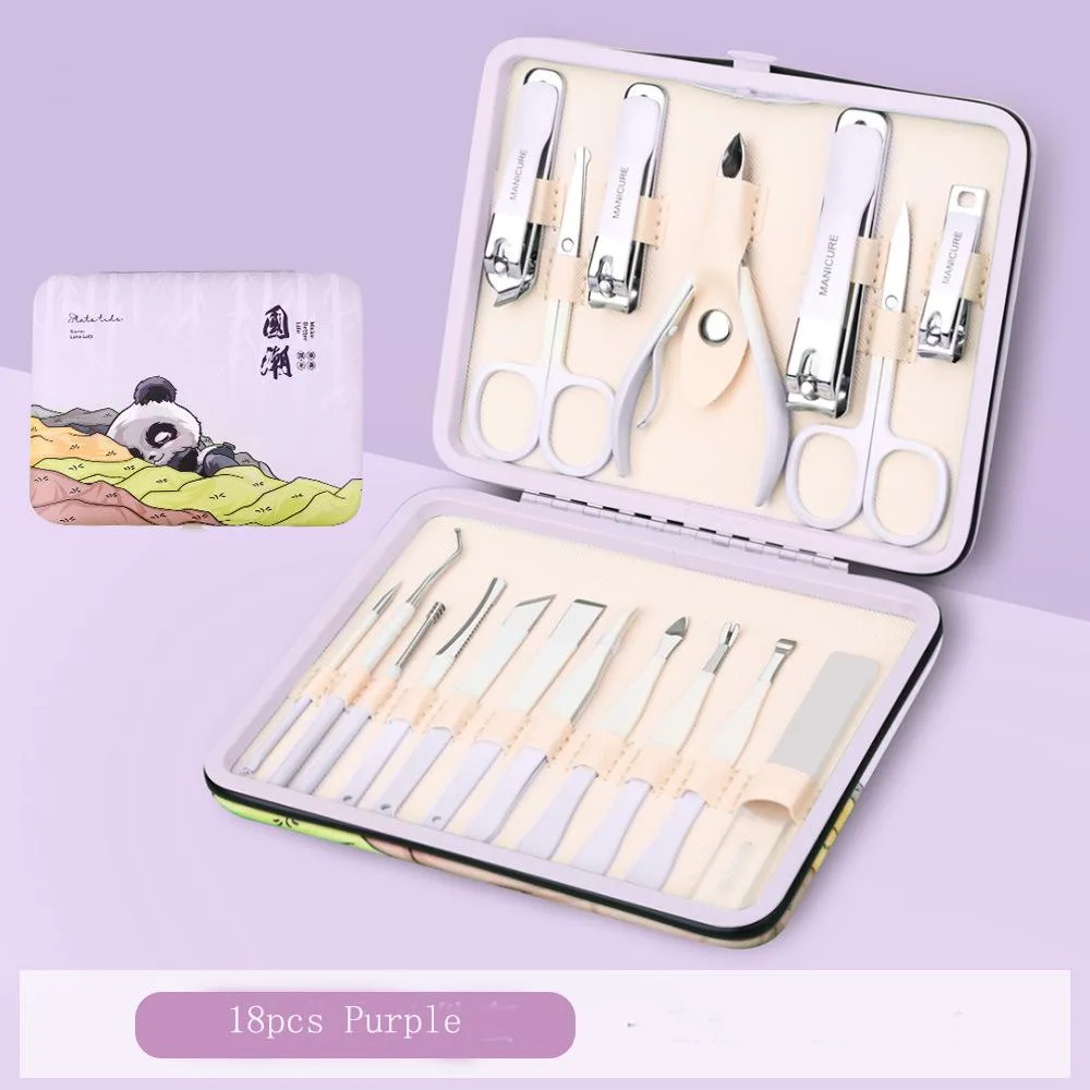 DAXINQI DAXINQI 18pcs Nail Manicure Pedicure Set Purple — product photo