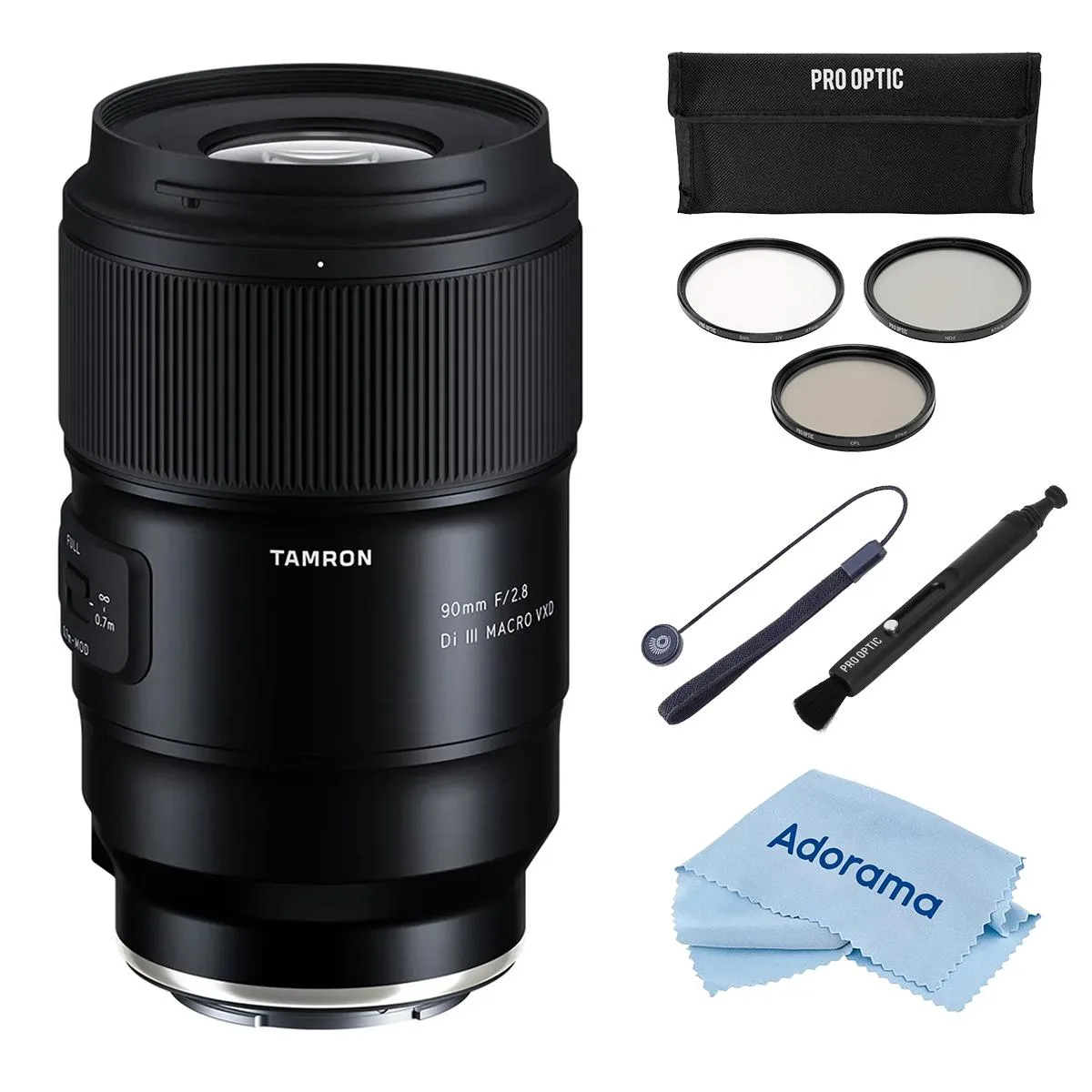 Tamron Tamron 90mm f/2.8 Di III VXD Macro Lens for Sony E with Case &amp; 67mm Filter Kit — product photo