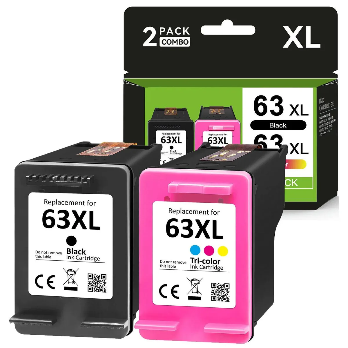 V4ink V4ink 63XL Black &amp; Tri-Color 2-Pack Ink Cartridges — product photo