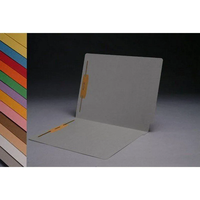 BSP FIling BSP Filing 14pt Gray End Tab File Folder 2-Ply Fastener Pos 1 &amp; 3 Box of 50 — product photo