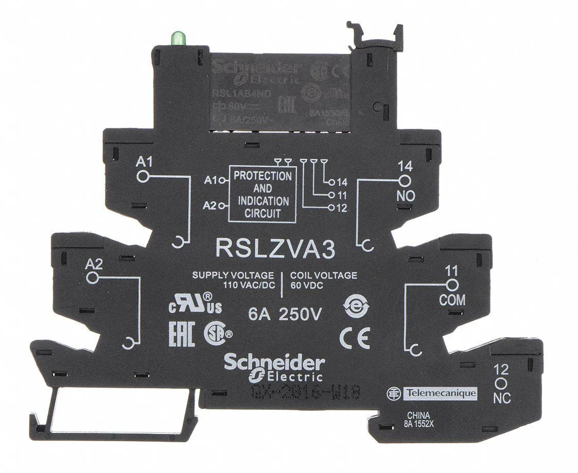 Schneider Electric Schneider Electric RSL1PVFU 60V DC DIN Rail Relay 6 A 5 Pin — product photo