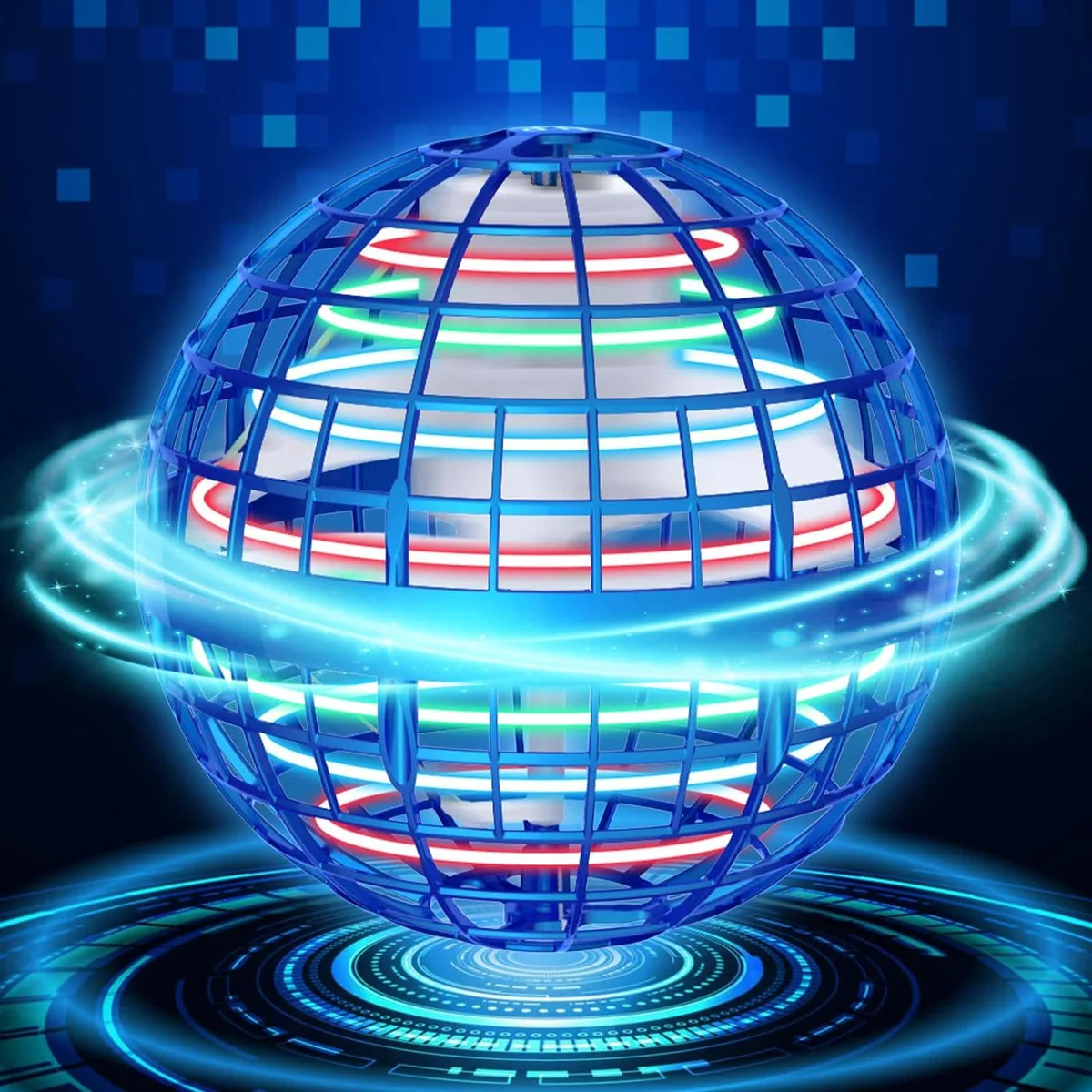 Emazne Emazne Flying Orb Ball 2023 Upgraded 360° Rotating Blue — product photo
