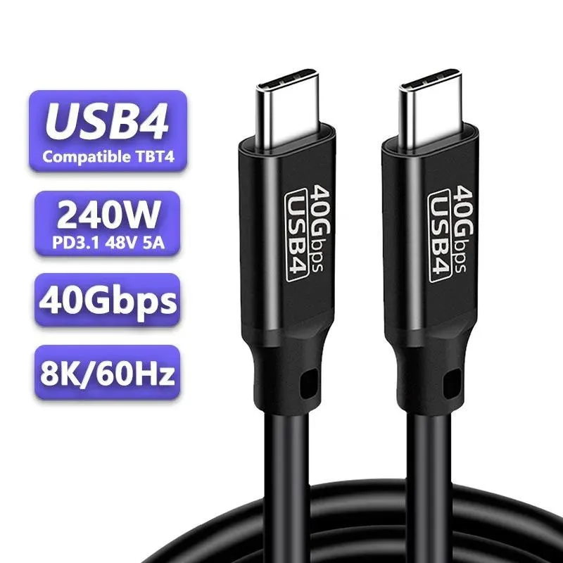 ESTONE ESTONE PQ003 USB4 cable 5ft 40Gbps 240W 8K@60Hz Thunderbolt 3 4 compatible USB4 all USB-C — product photo