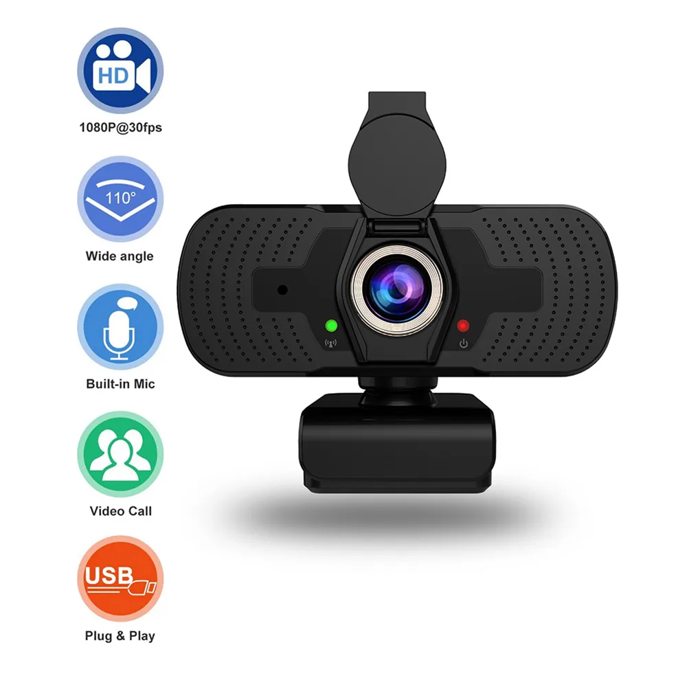 HANNORD HANNORD 1080p 30 fps 110° webcam with microphone and privacy cover — product photo
