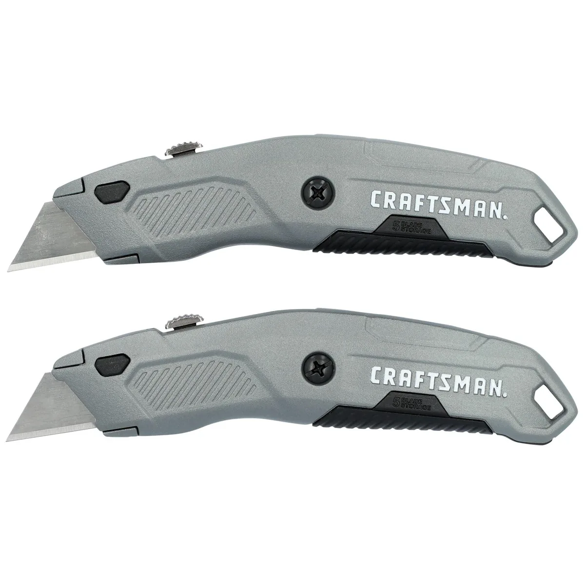 CRAFTSMAN utility knife, black and red metal handle, retractable blade, 0.35 kg