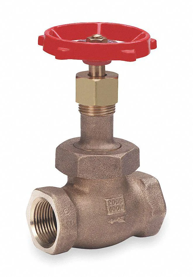 Bronze globe valve with hand wheel, 1-1/4 inch FNPT connections