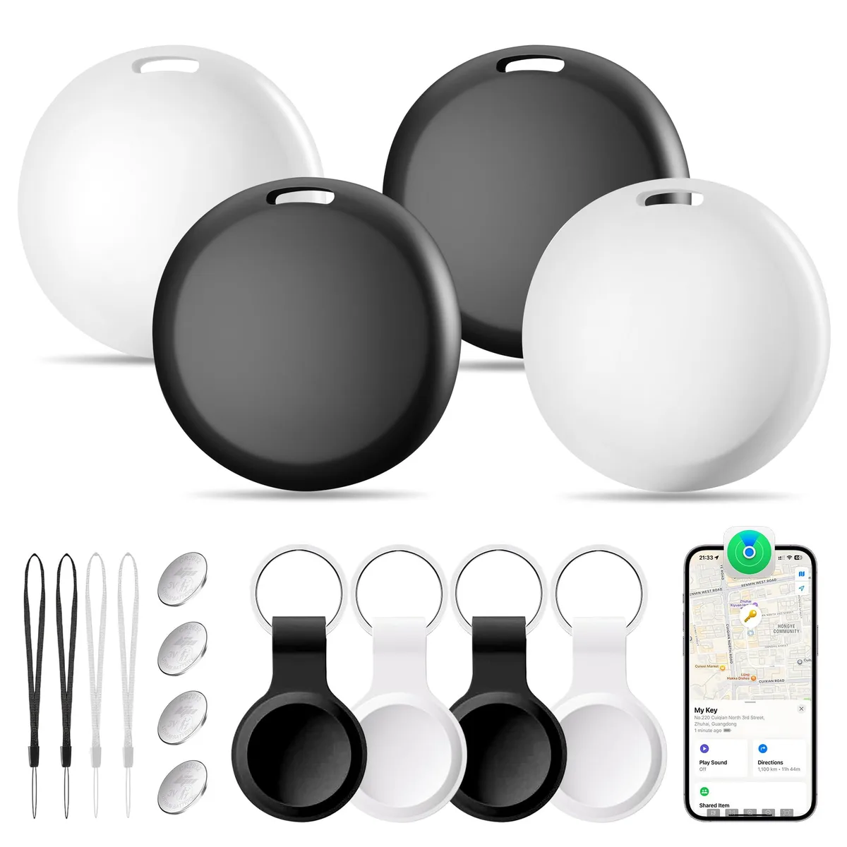  Viator Gear TAG B Air Tracker Tags 4 Pack IP65 Waterproof Black — product photo