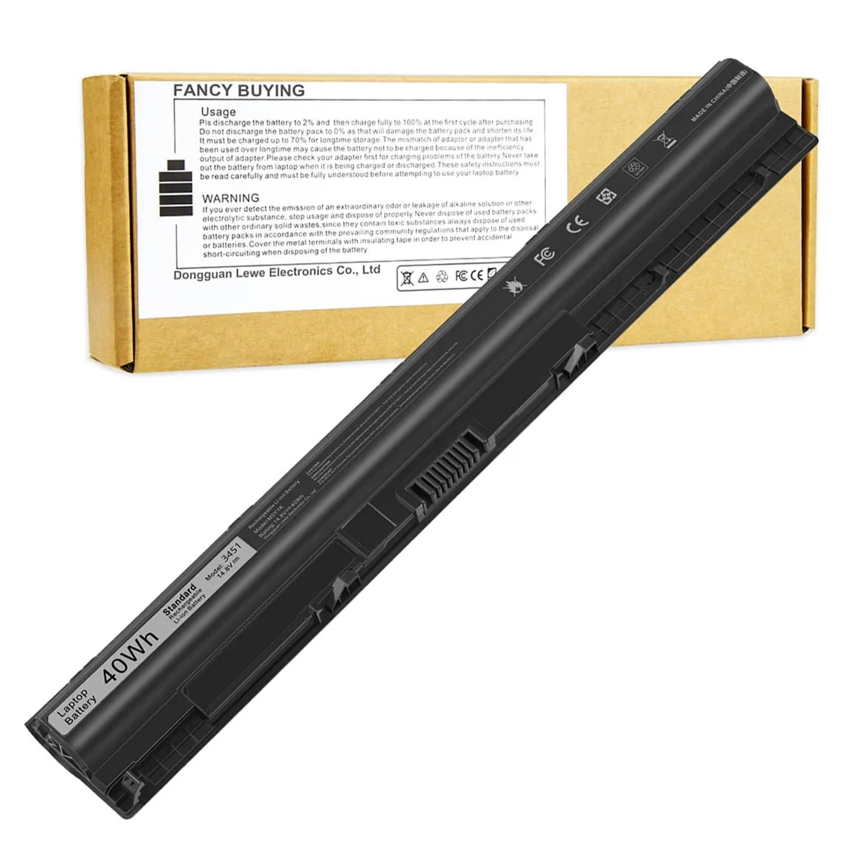  2-Power 3451 laptop battery 14.8V 40Wh 4-cell black — product photo