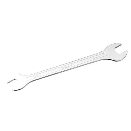 Silver 18 mm and 19 mm super-thin open-end wrench, 4.6 mm thick, 15-degree angled heads