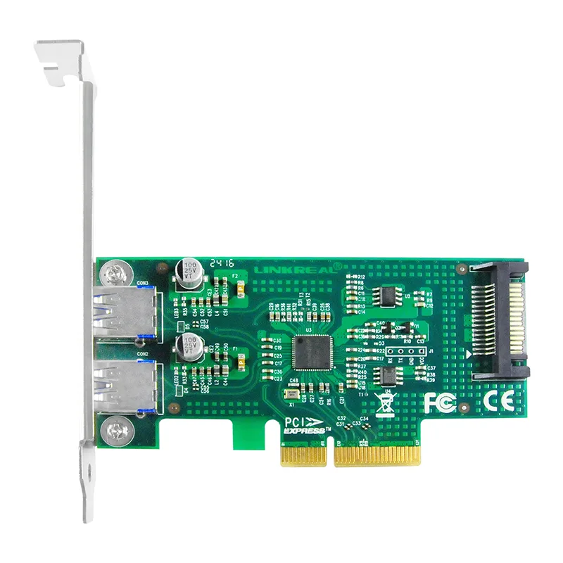 Shenzhen Lianrui Information Technology Shenzhen Lianrui Information Technology LRSU3A42-2A 2 Port USB 3.1 Type-A PCIe x4 Expansion Card — product photo