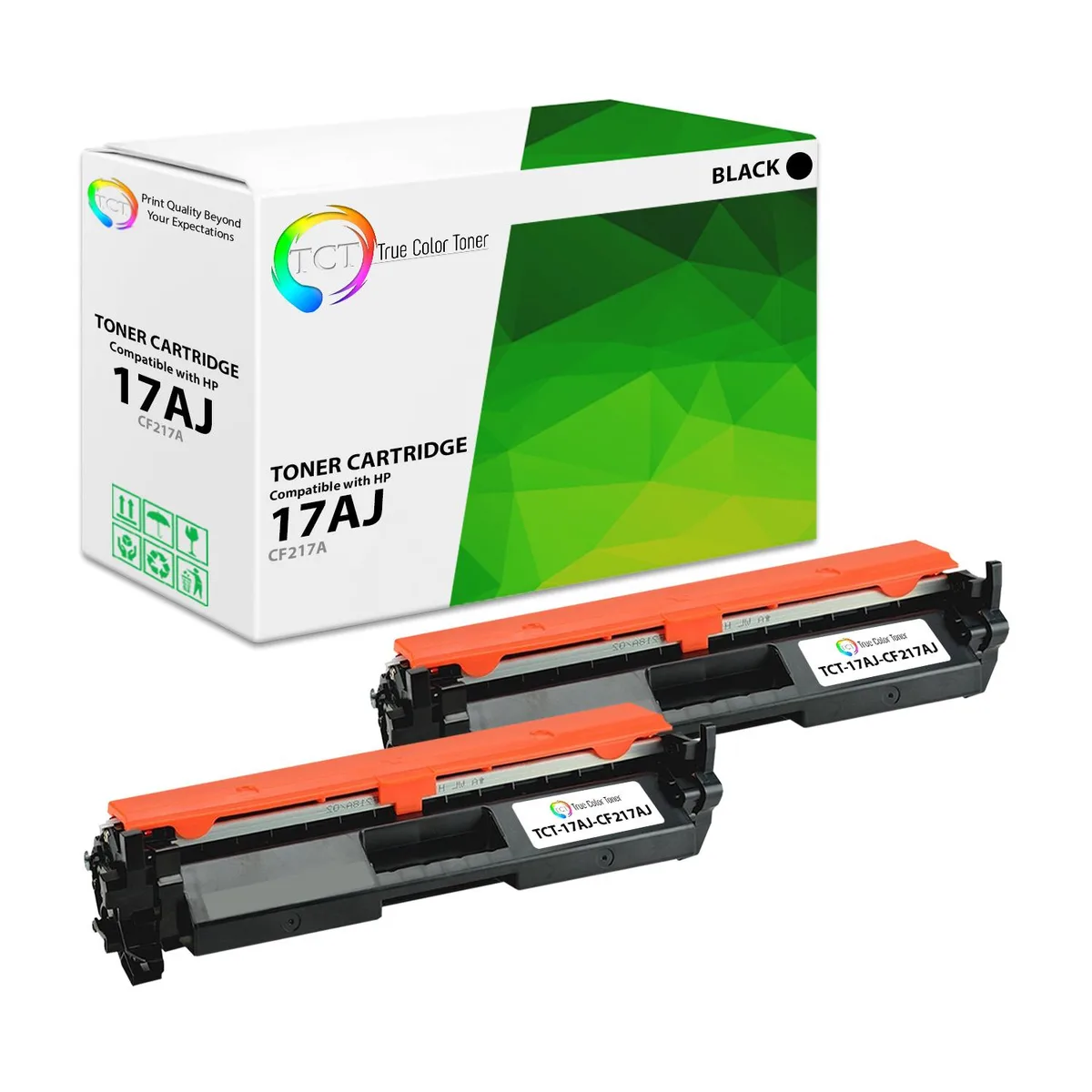 True Color Toner True Color Toner 17AJ Jumbo Toner Cartridge 2 Pack 2500 Pages — product photo