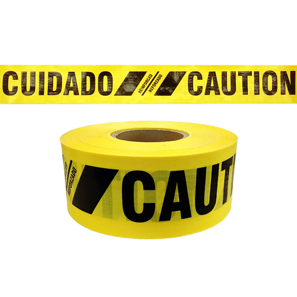 Presco Presco Reinforced Printed Barricade Tape Yellow Black CAUTION CUIDADO 500 ft — product photo