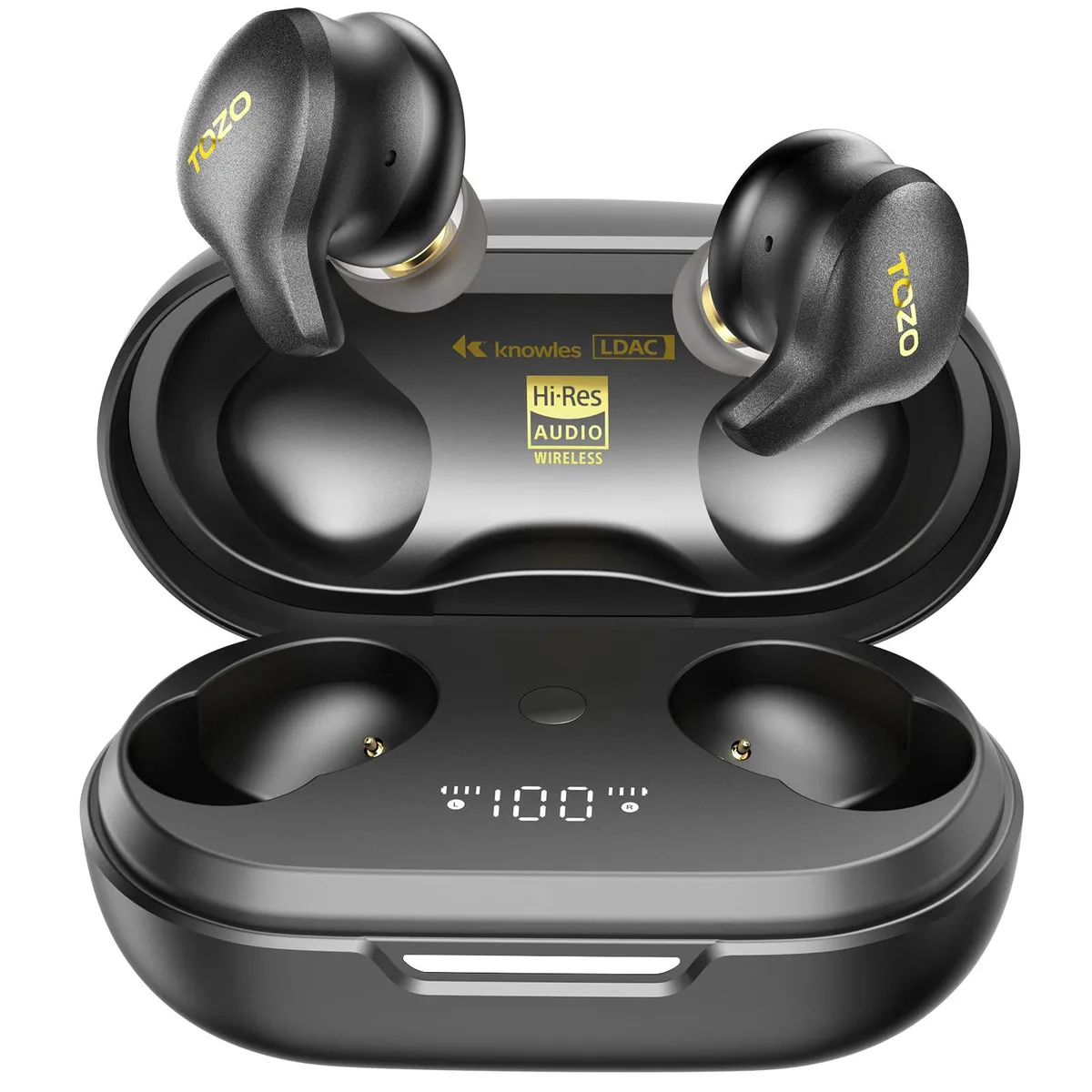 TOZO Store TOZO Store Golden X1 Earbuds Black Hybrid Driver Bluetooth 5.3 — product photo