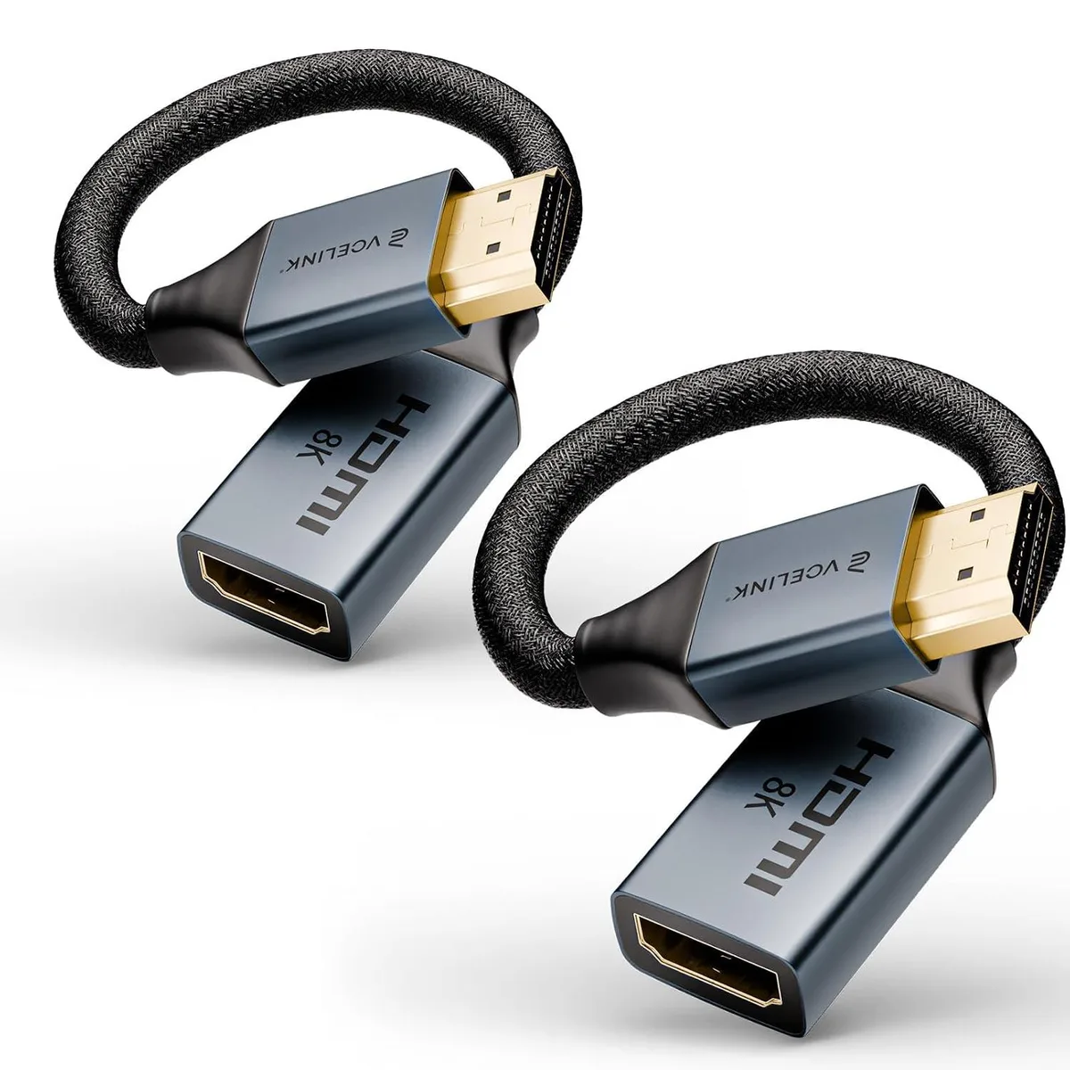 Boxwave Boxwave 8K HDMI Extension Male to Female Adapter 0.6 ft 2 Pack — product photo