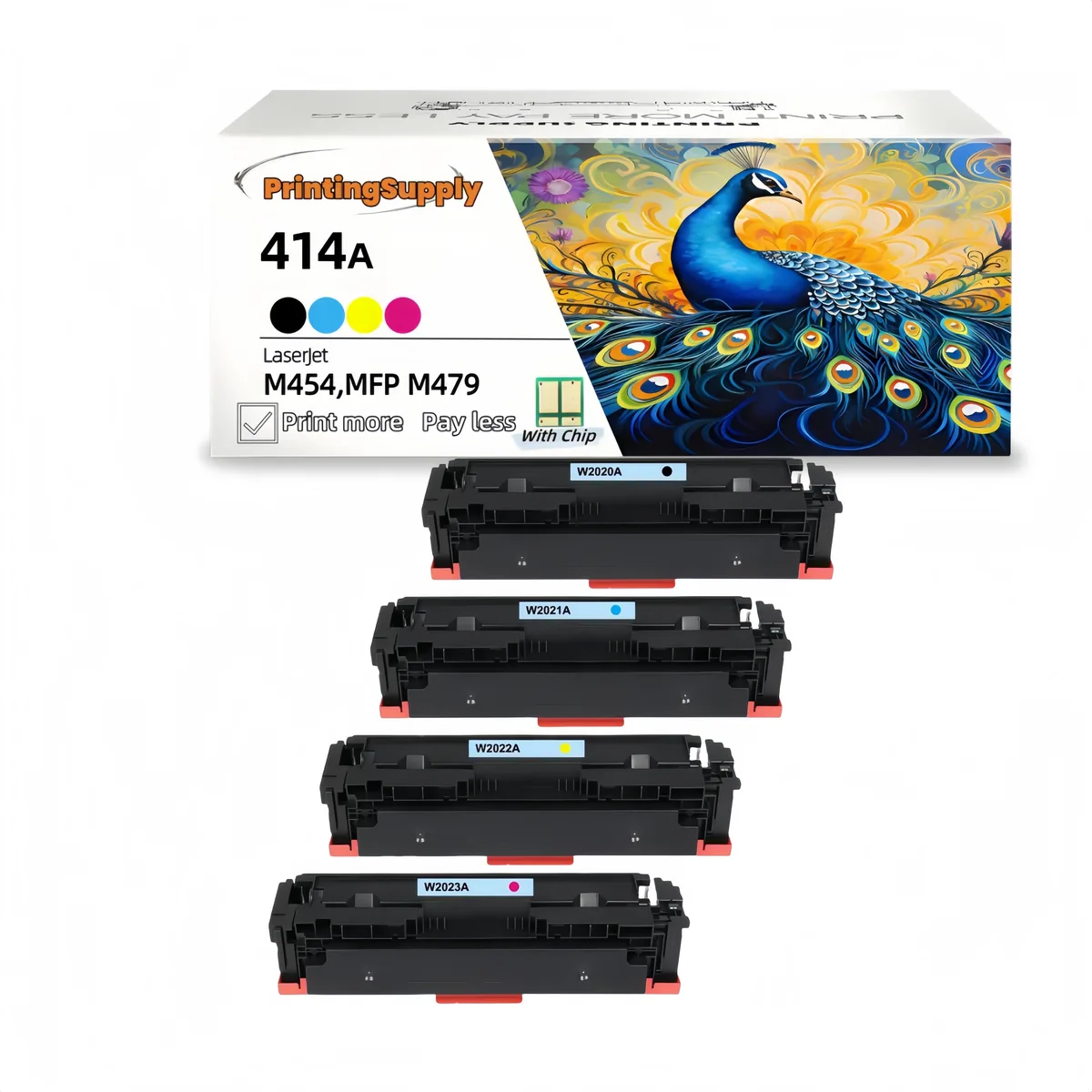 Aster Graphics Inc Aster Graphics Inc 414A 4-Pack W2020A W2021A W2022A W2023A BKCMY Toner Cartridge — product photo