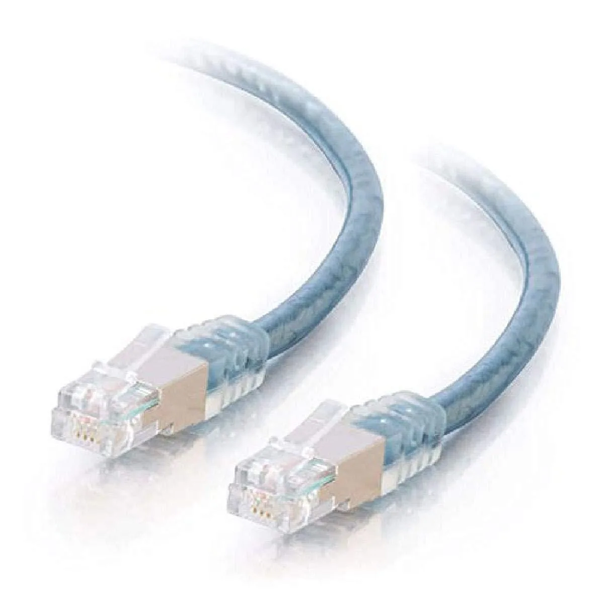 Flat grey RJ11 modem cable, 25 ft, male-to-male connectors, PVC jacket