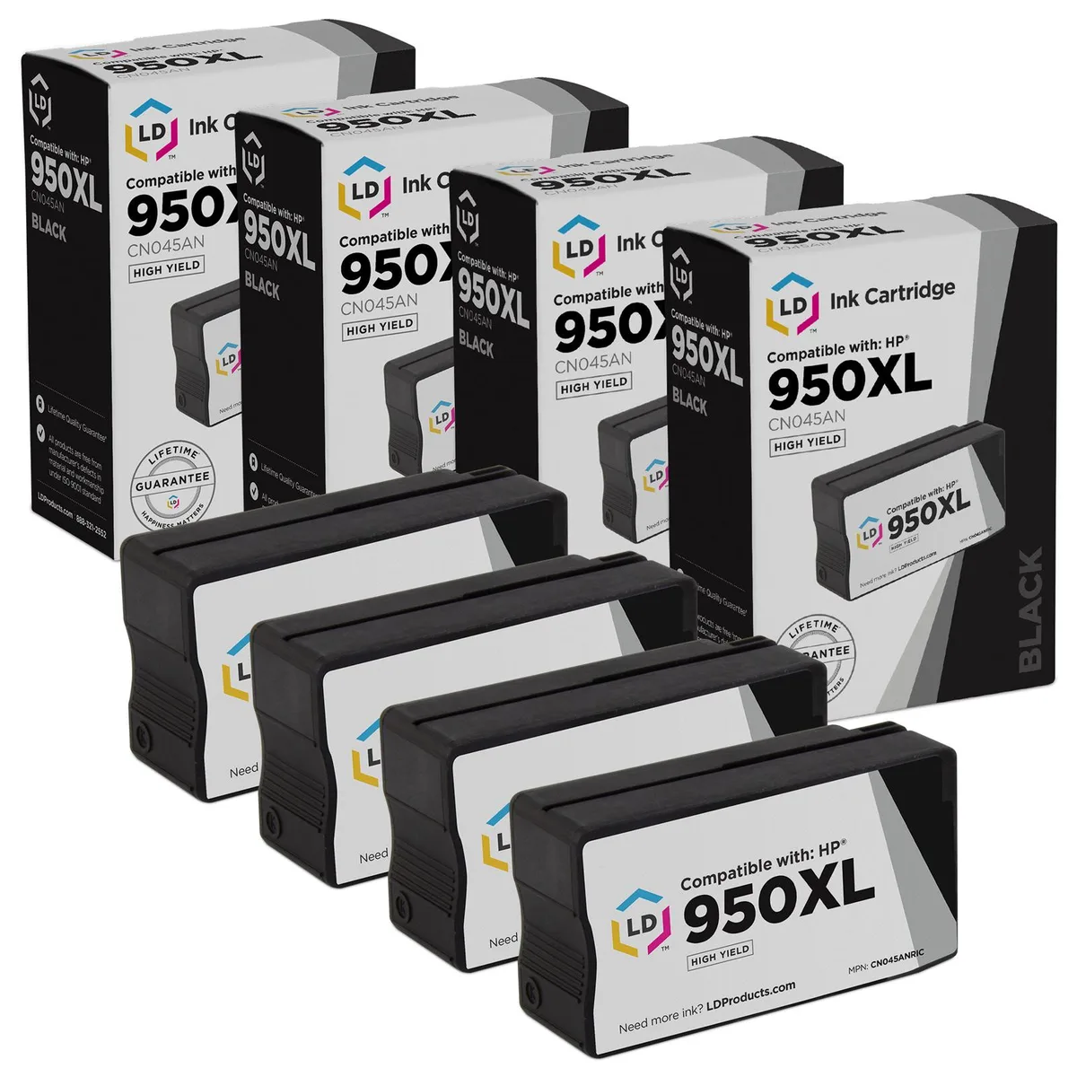 LD Products LD Products Compatible Ink Cartridge for HP 950XL CN045AN High Yield Black 4-Pack — product photo