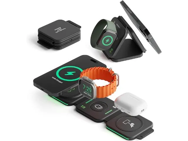InfinaCore InfinaCore T3 3-in-1 Wireless Charging Pad 15W 25W 60W Cable Black — product photo