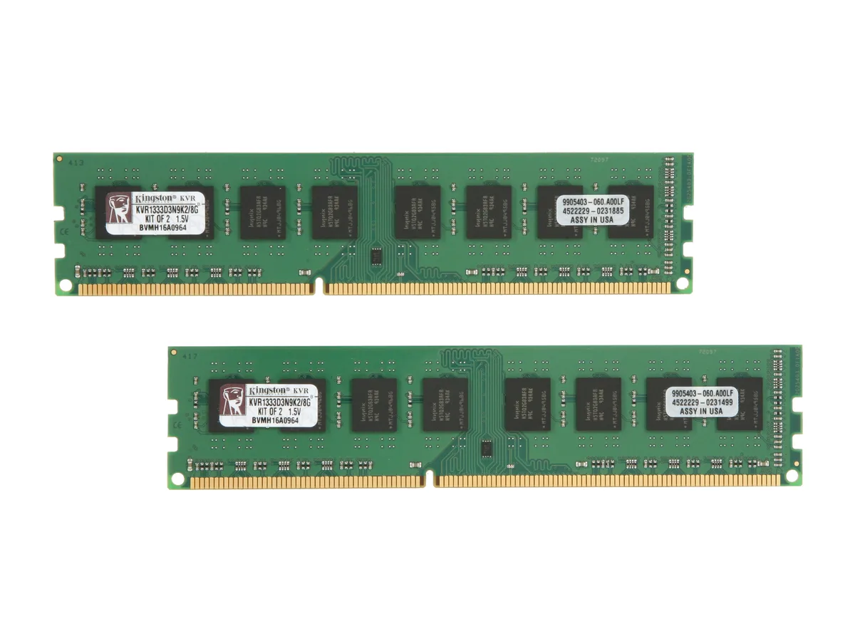 Kingston Technology Corp. Kingston Technology Corp. KVR1333D3N9K2/8G 8GB (2 x 4GB) DDR3 1333 desktop RAM — product photo