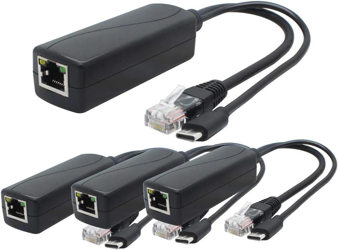 KINGARD KINGARD 4-Pack Gigabit PoE Splitter USB-C 5V 2.4A 802.3af — product photo