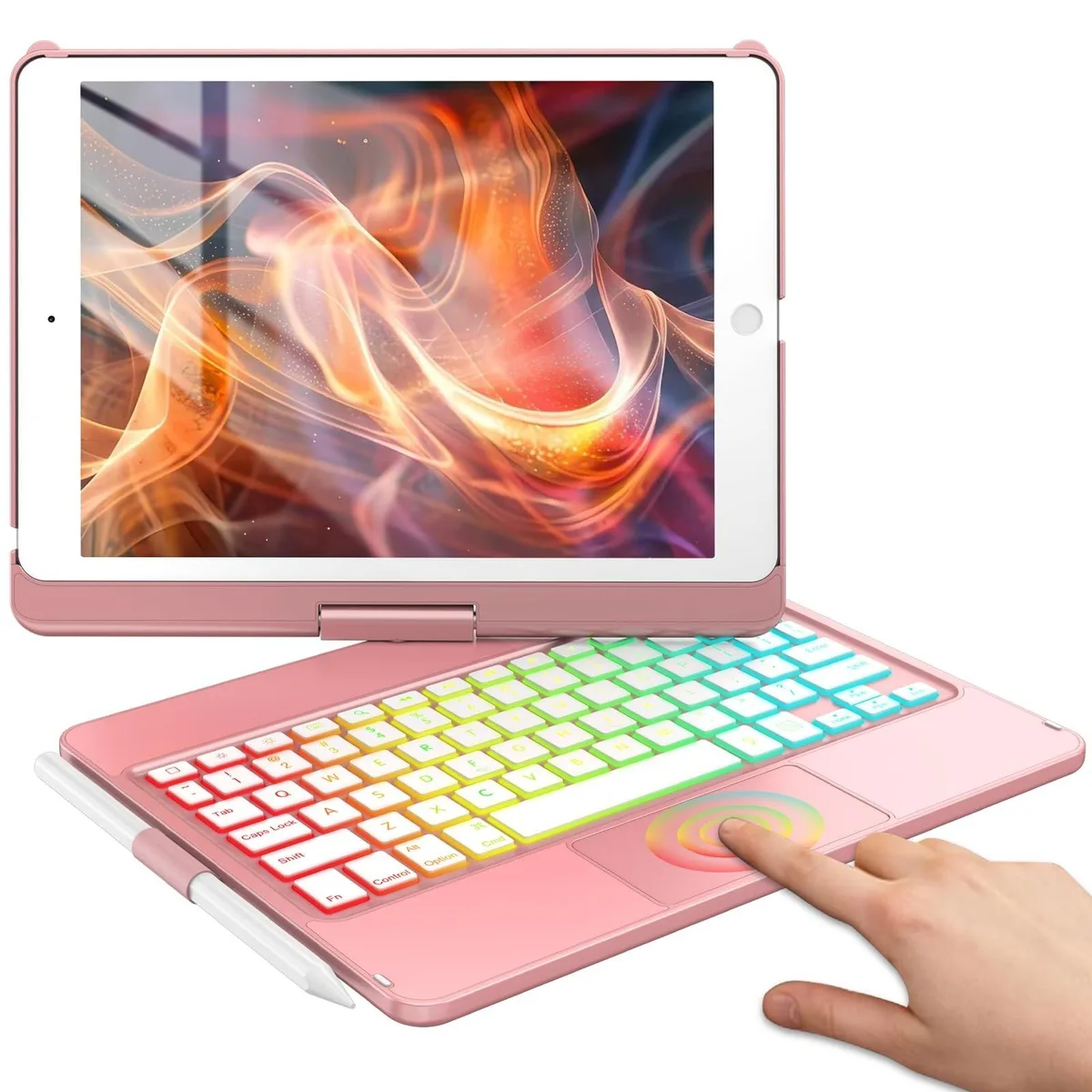 BoYata BoYata 10.2" Keyboard Case with Trackpad 360° Rotatable Rose Gold — product photo