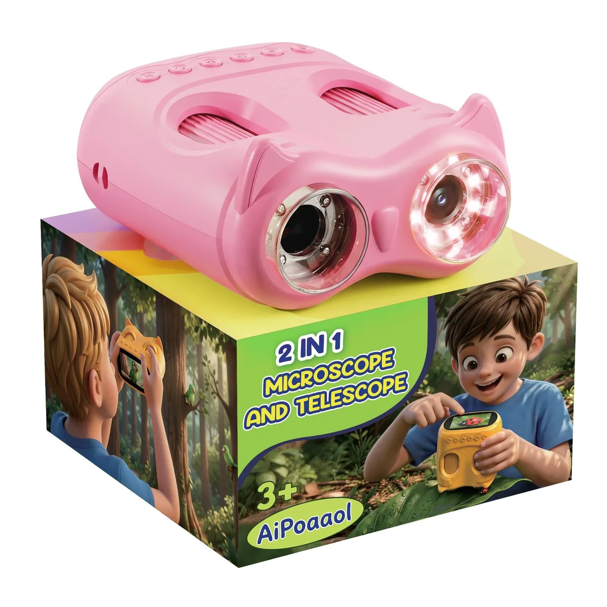  AiPoaaol inskam387-Pink 1000X Digital Microscope 2.0in 200 Photos Pink — product photo