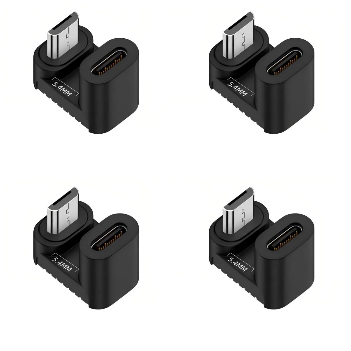 LORDWORLD LORDWORLD 4 Pack USB C to Micro USB 180 Degree Angled Adapter — product photo