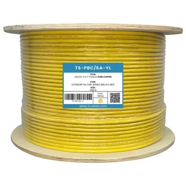 ATS Cables ATS Cables Cat6a Plenum 750 MHz UTP Bare Copper 1000 ft network ethernet cable Blue — product photo