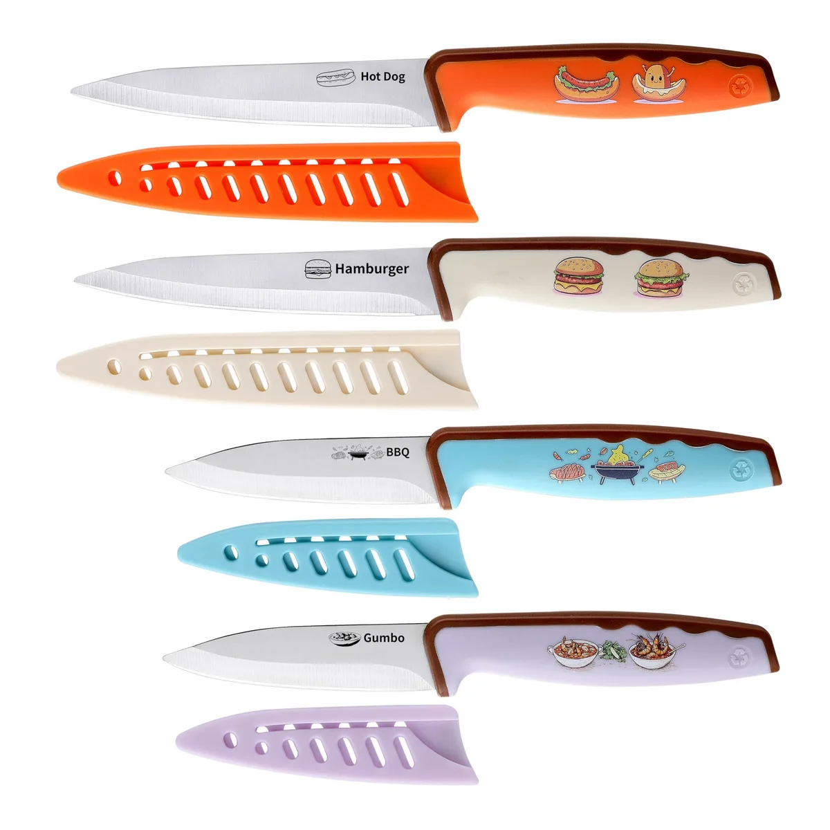 Lccowot Paring Knife Set of 4 Food-Themed Design — product photo