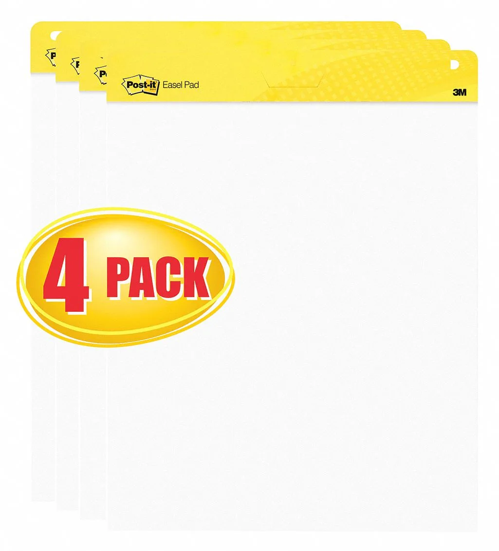 3M 3M 559 VAD 4PK Easel Pad Plain White 25 x 30 in 120 Sheets — product photo