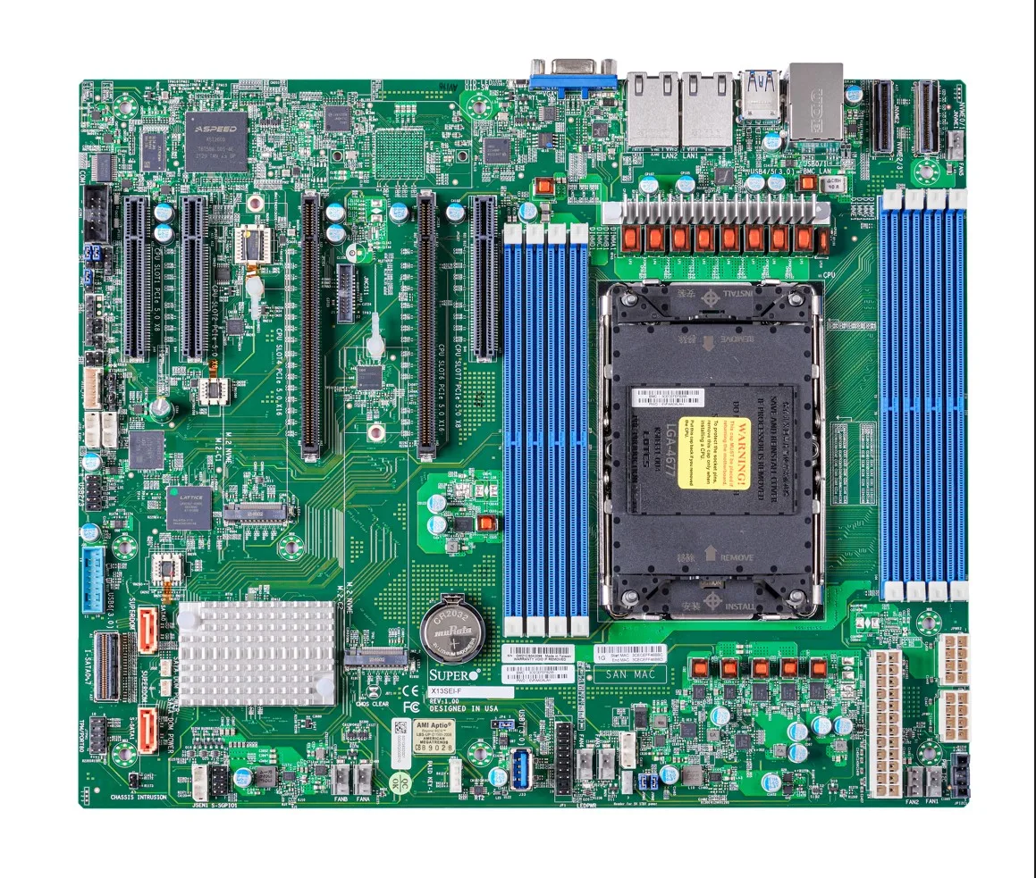 Supermicro Supermicro MBD-X13SEI-F-O server motherboard LGA 4677 8 DIMM DDR5 256GB 10 SATA — product photo